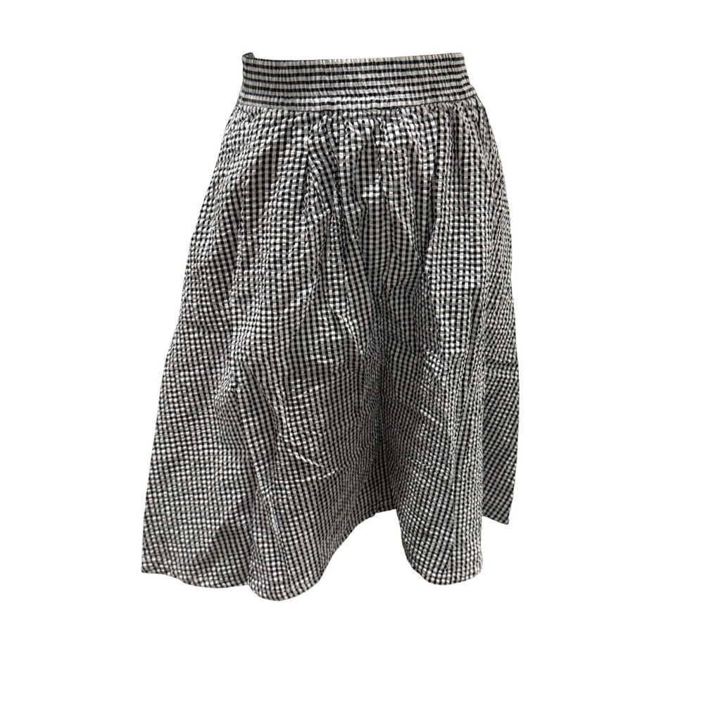 Black White Gingham Checkered Womens Skirts Flowy High Waist medium mini midi
